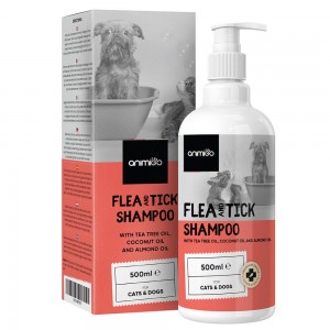 Shampoo Antiparassitario Cani e Gatti - Antipulci e Antizecche Naturale - Combatte le zecche e le pulci - Privo di sostanze chimiche - 500ml