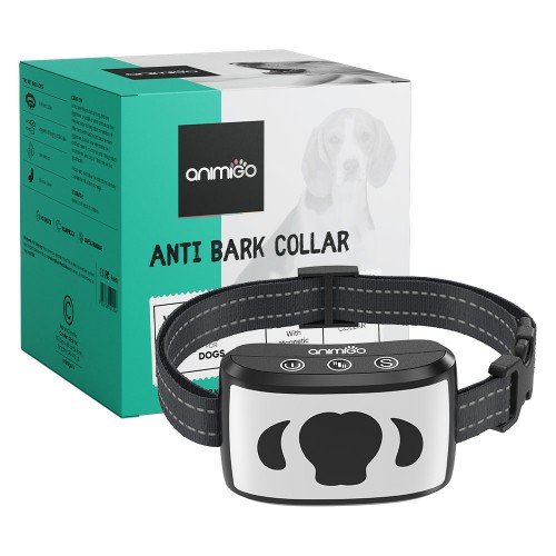 Collare Antiabbaio per Addestramento Cani Solo Vibrazione - Vibra & Suona Non Crudele - Resistente alla Pioggia, Regolabile con Cinturino in Nylon