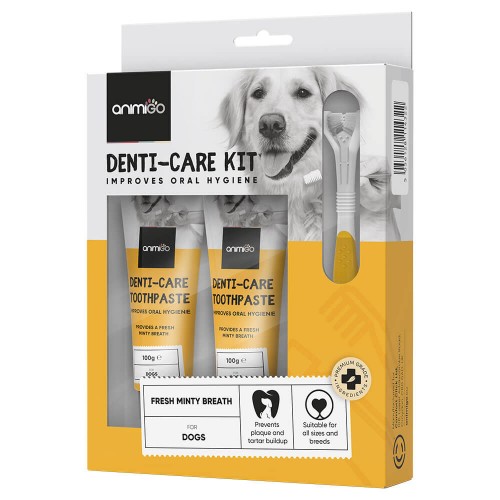 Dentifricio per cani e spazzolino Denti-Care Kit