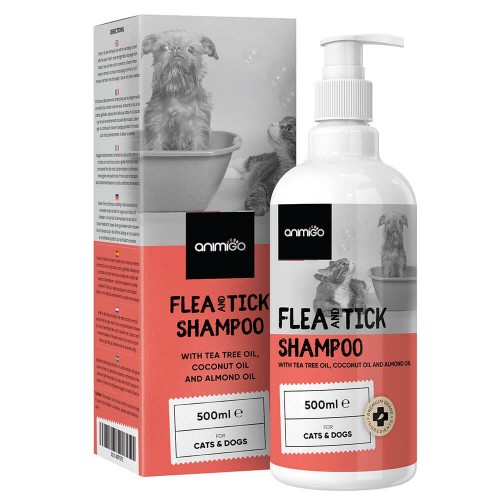 Shampoo Antiparassitario Cani e Gatti - Antipulci e Antizecche Naturale - Combatte le zecche e le pulci - Privo di sostanze chimiche - 500ml