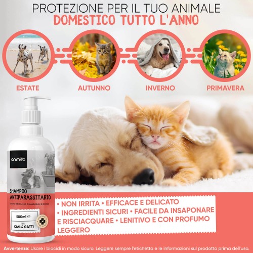 ᐅ Shampoo Repellente Naturale per Pulci e Zecche per Cane e Gatto