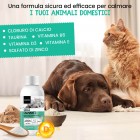 Infografica benefici gocce tranquillanti naturali Animigo, con effetto calmante gatto e cane.