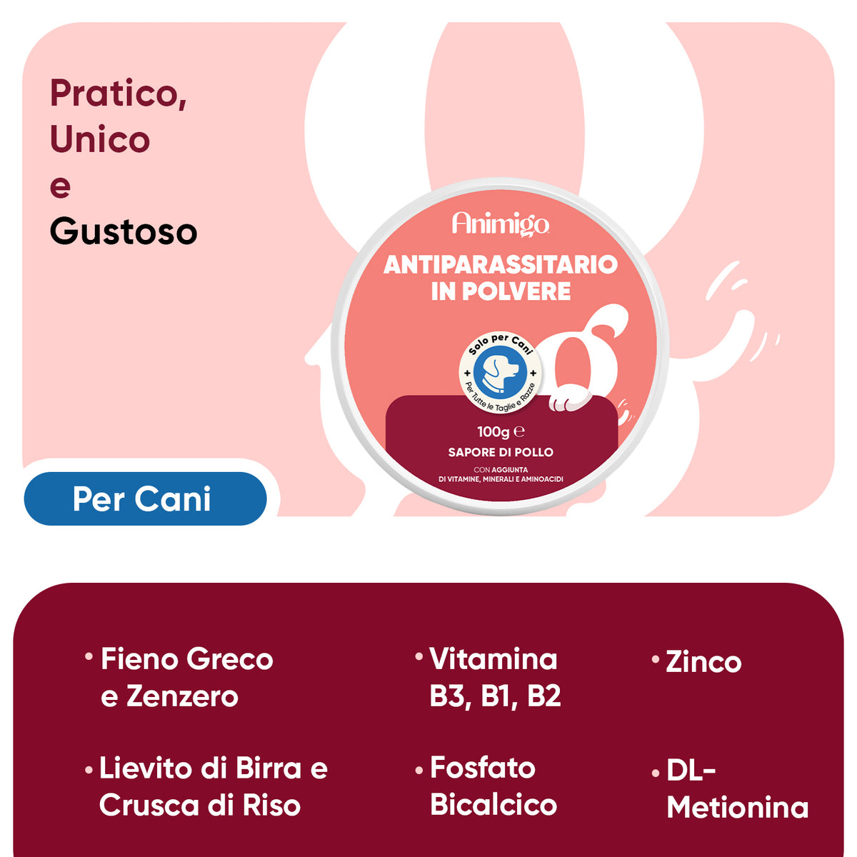 Polvere antipulci e zecche per cani