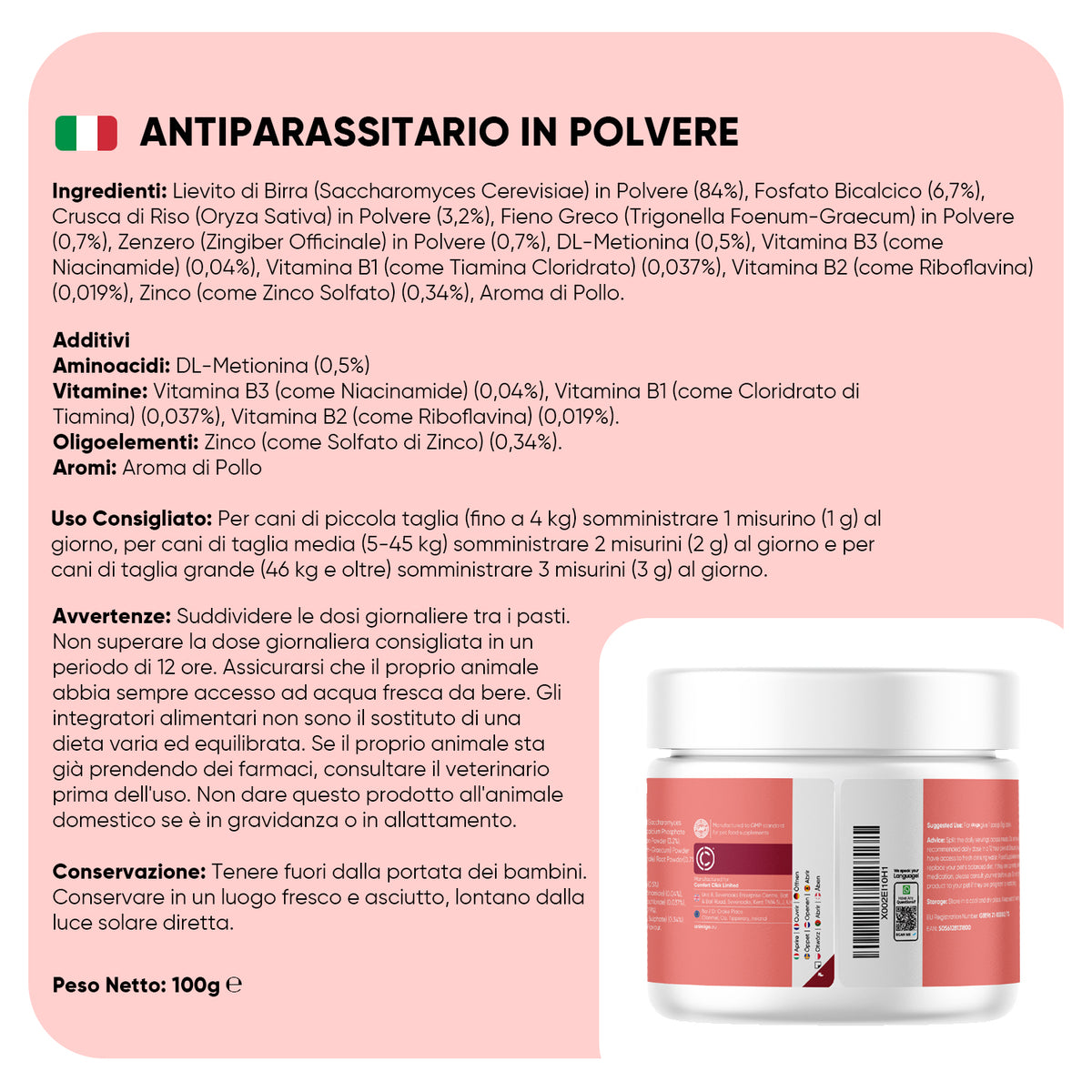 Polvere antipulci e zecche per cani