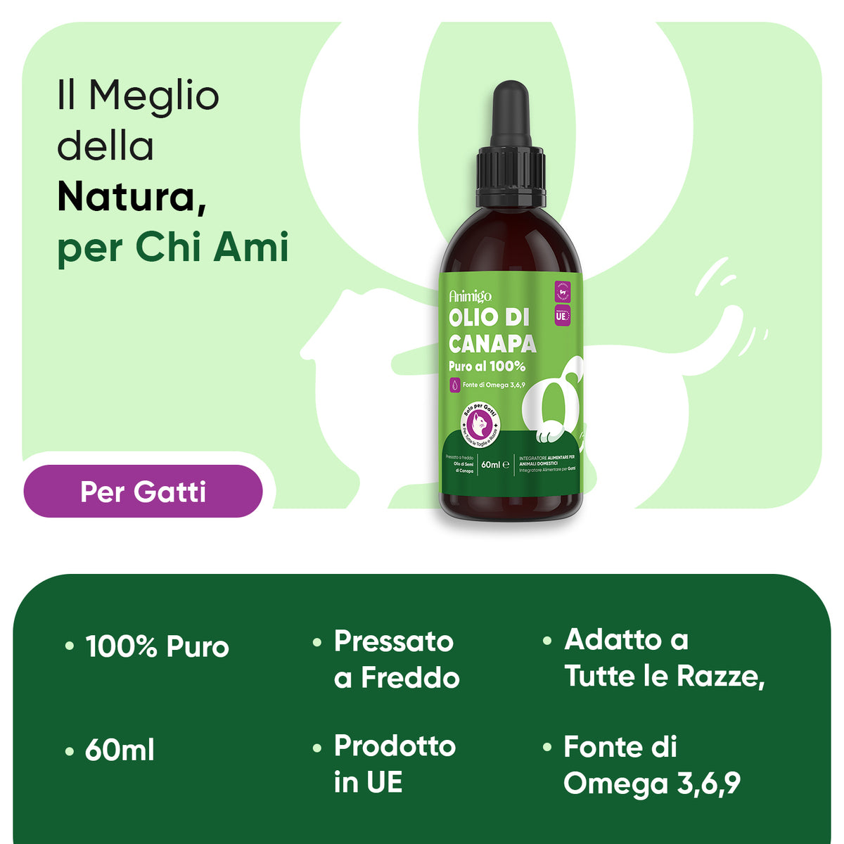 Olio di canapa per gatti 60 ml
