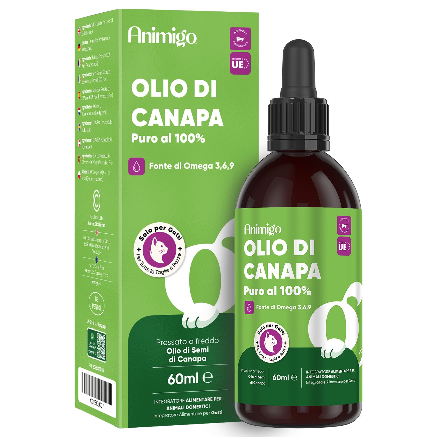 Olio di canapa per gatti 60 ml