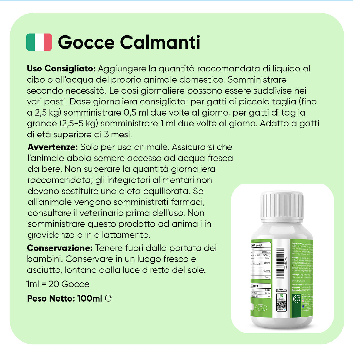 Animigo Gocce Calmanti per Gatti 100 ml