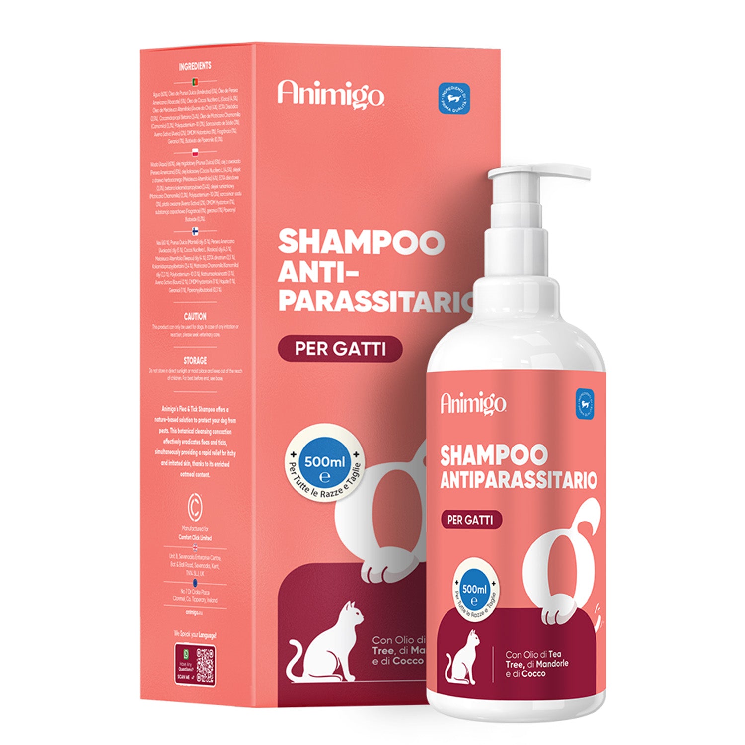 Shampoo antiparassitario per gatti 500ml