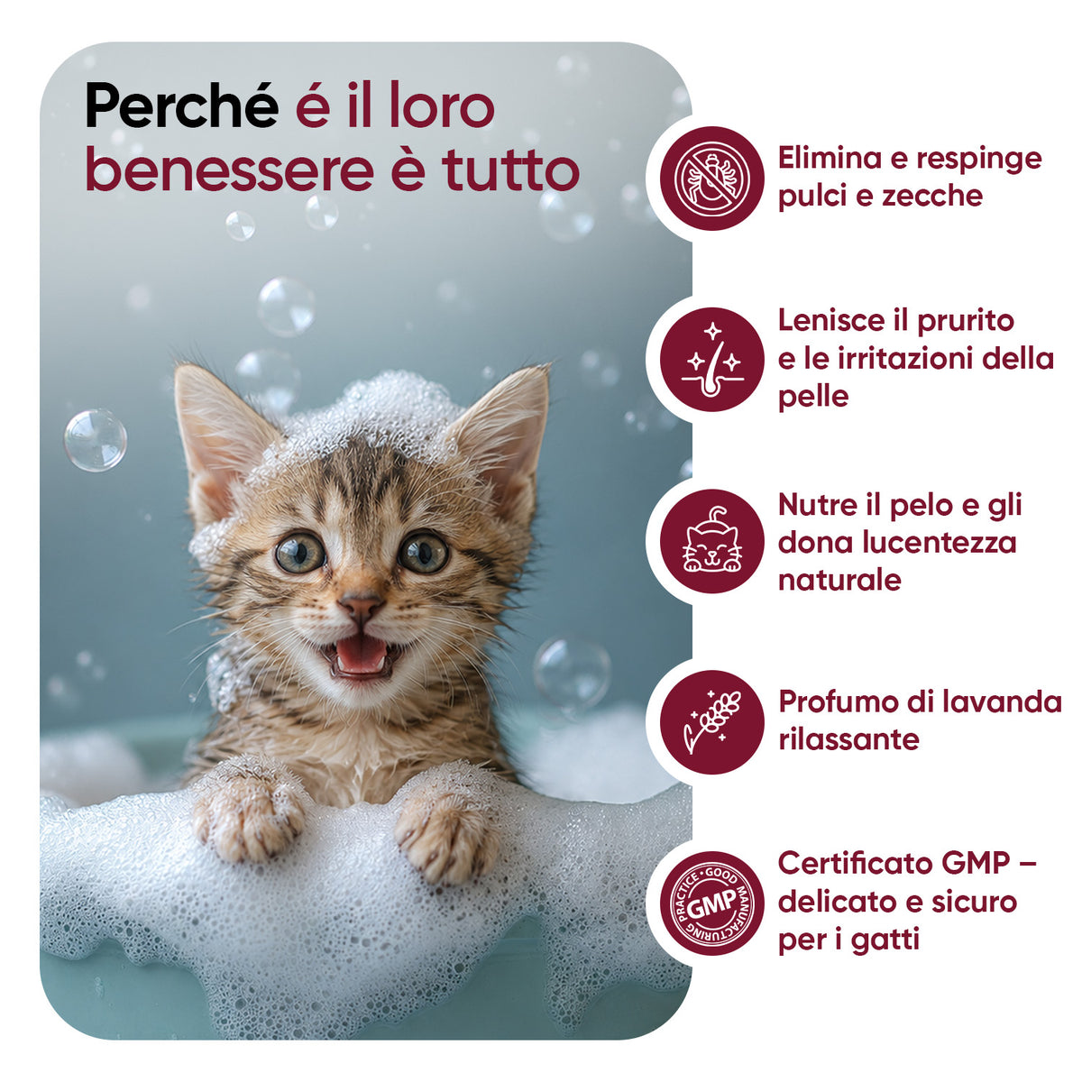 Shampoo antiparassitario per gatti 500ml