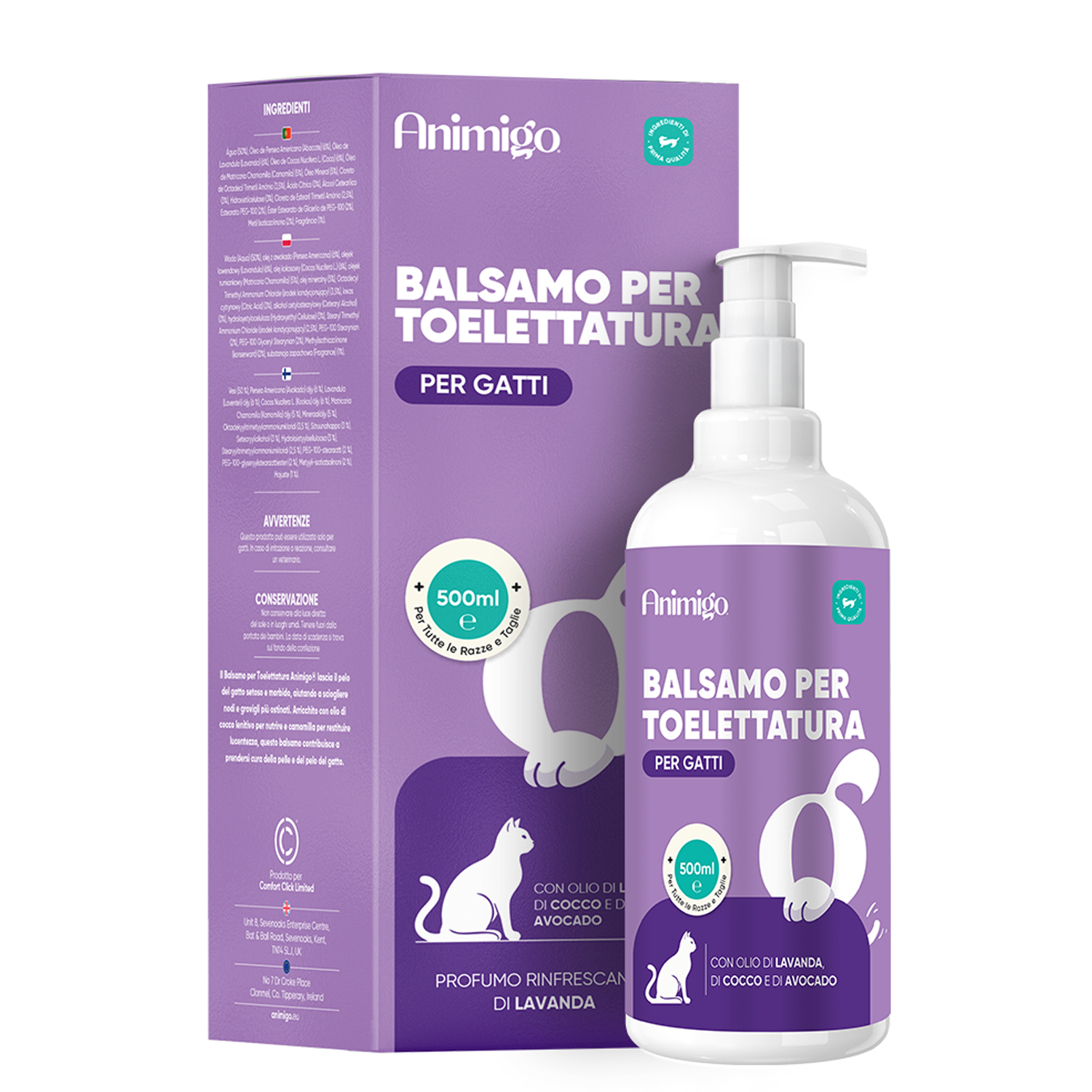 Balsamo per la toelettatura dei gatti 500ml