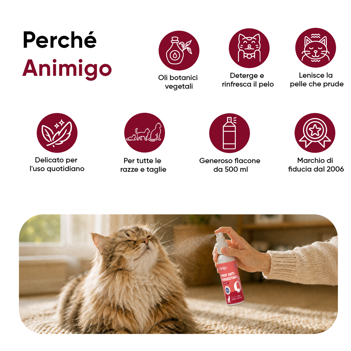 Spray antipulci e antizecche per gatti 500ml
