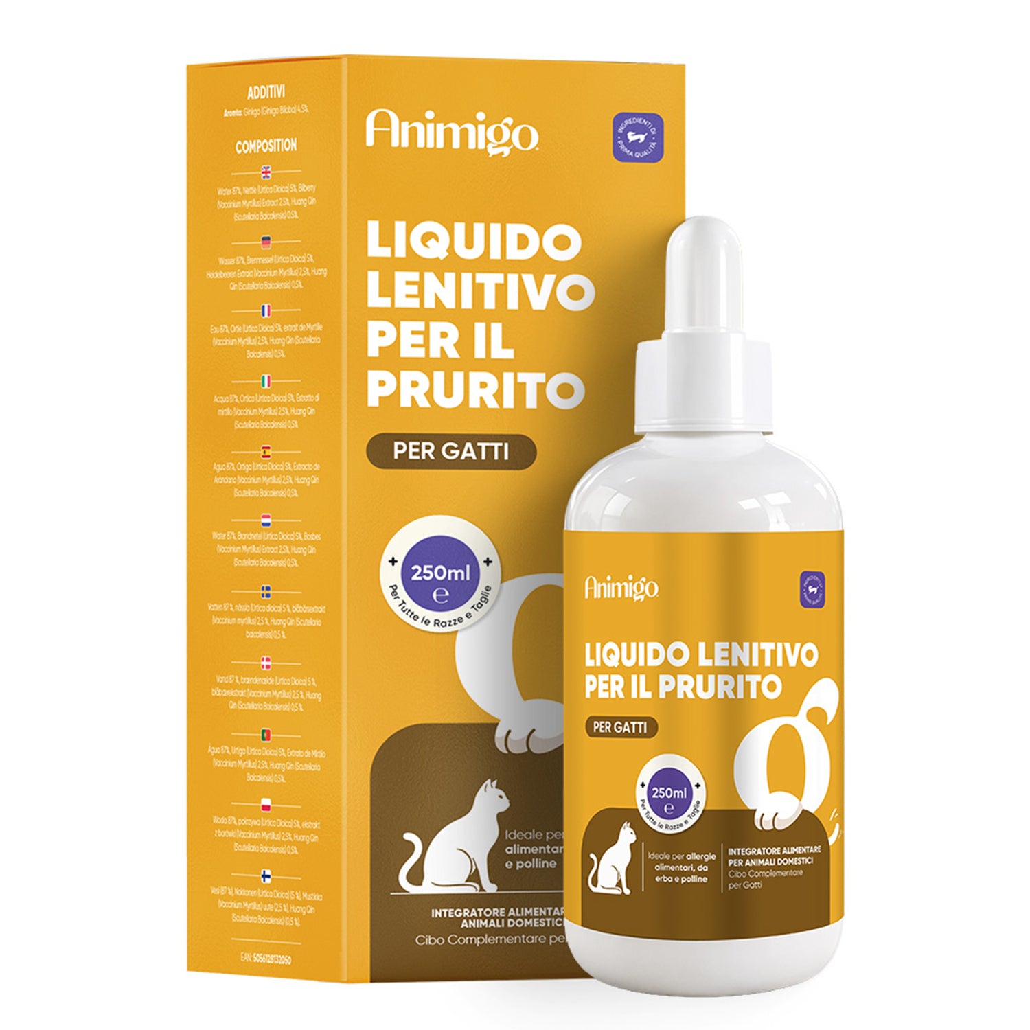 Gocce antiprurito per gatti 250ml Liquido