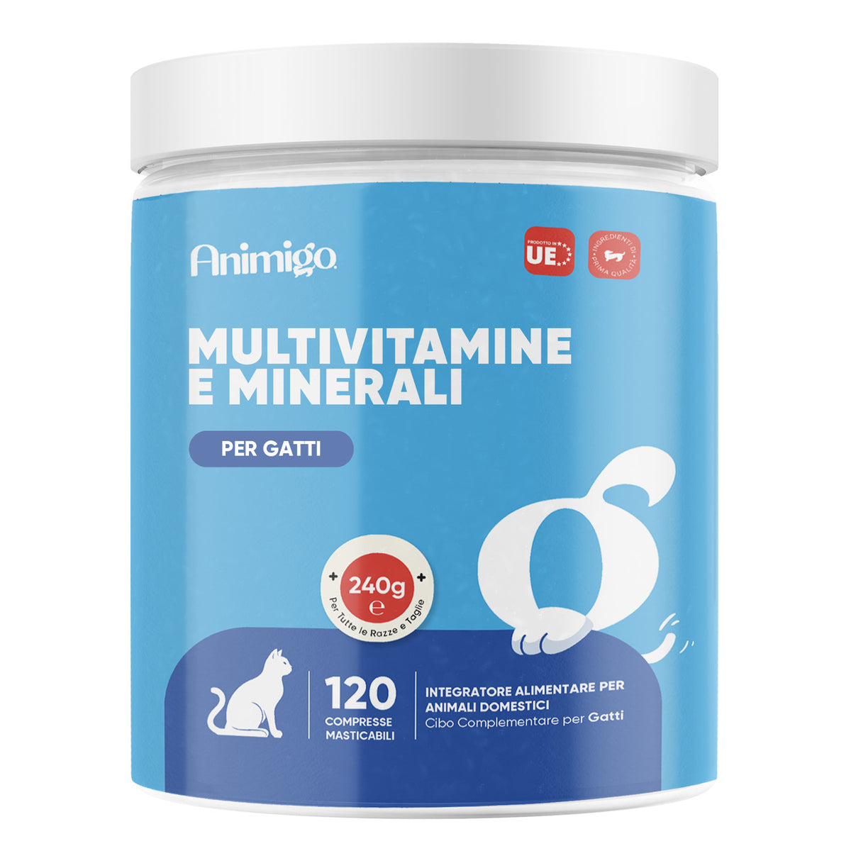 Multivitaminico con minerali per gatti, 120 compresse masticabili morbide