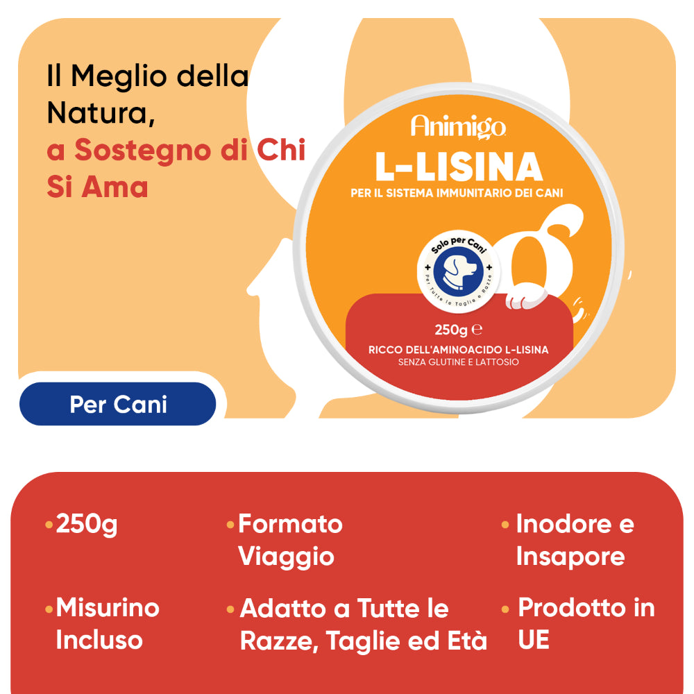 L-lisina per cani, 250 g in polvere